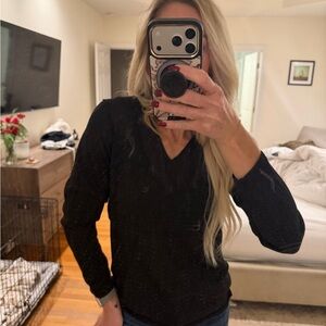 Eileen Fisher Women's Black V-Neck Sweater - Medium